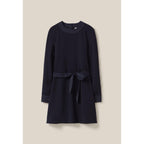 Navy Belted Babydoll Dress