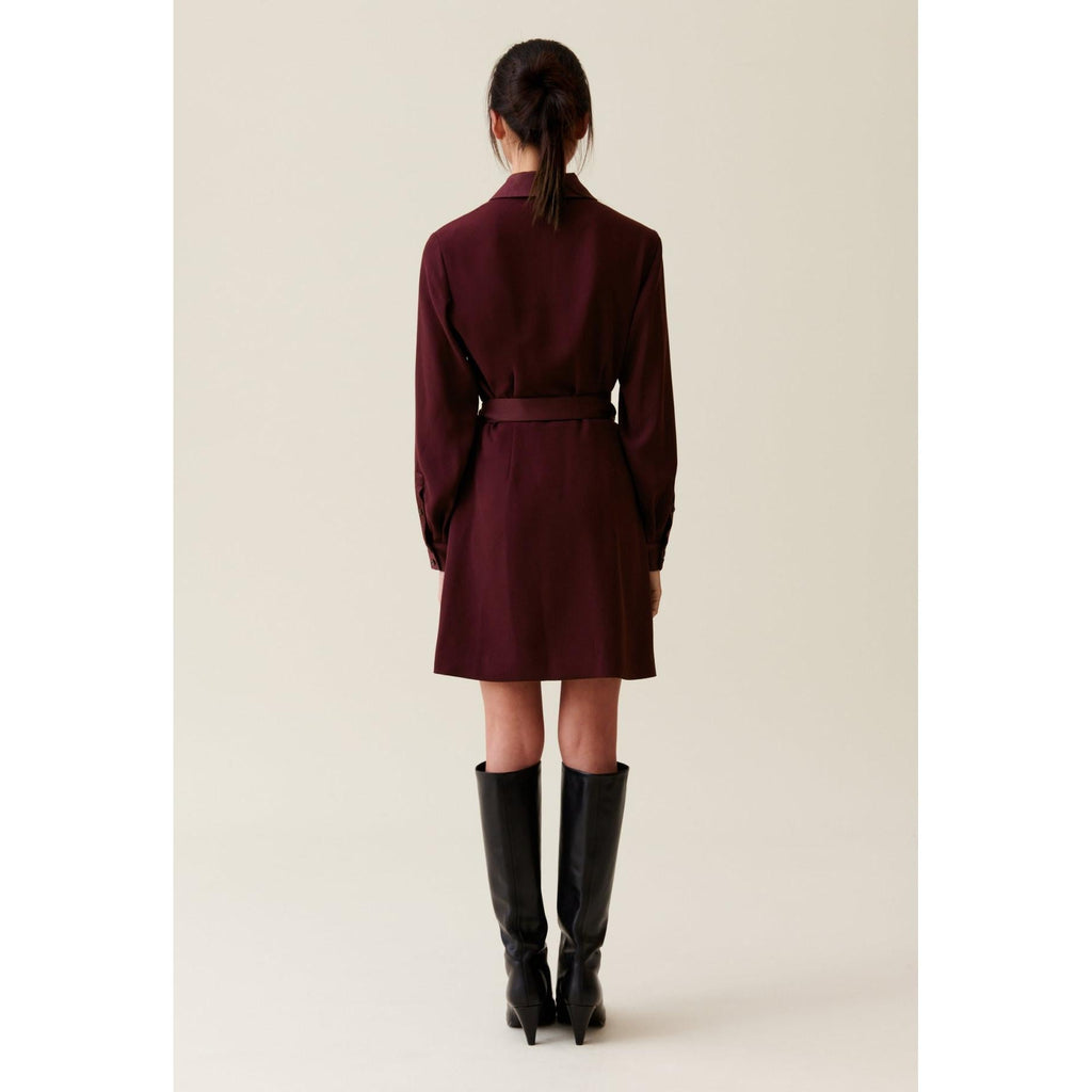 Wrap Dress with Tailored Collar