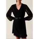 Vestido Babydoll Corto Y Fluido Negro