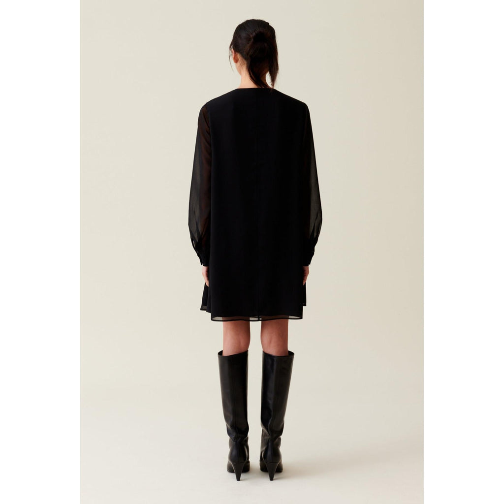 Short Flowy Babydoll Dress Black