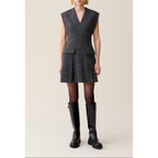 Claudie Pierlot - Gray Fitted Dress Tweed Suit