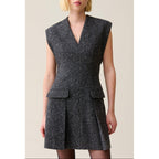 Claudie Pierlot - Gray Fitted Dress Tweed Suit