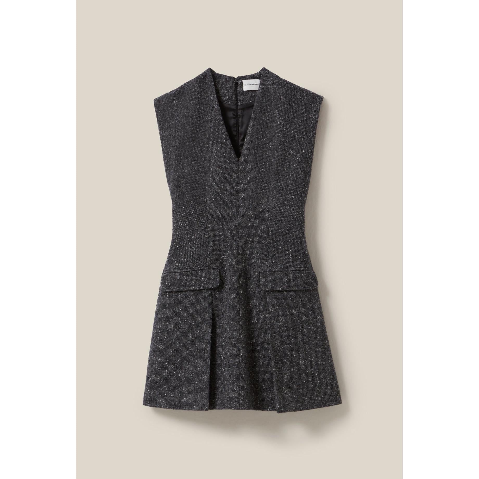 Claudie Pierlot - Gray Fitted Dress Tweed Suit
