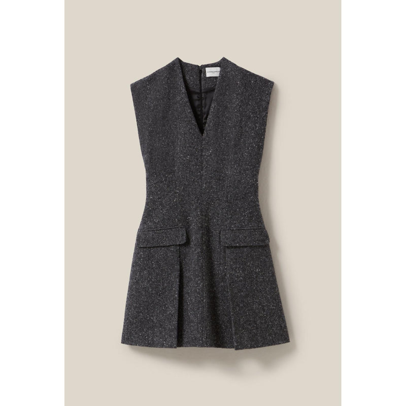 Robe Grise Cintrée Tailleur Tweed