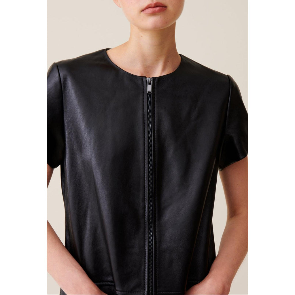 Claudie Pierlot - Robe Cuir Courte Zippée