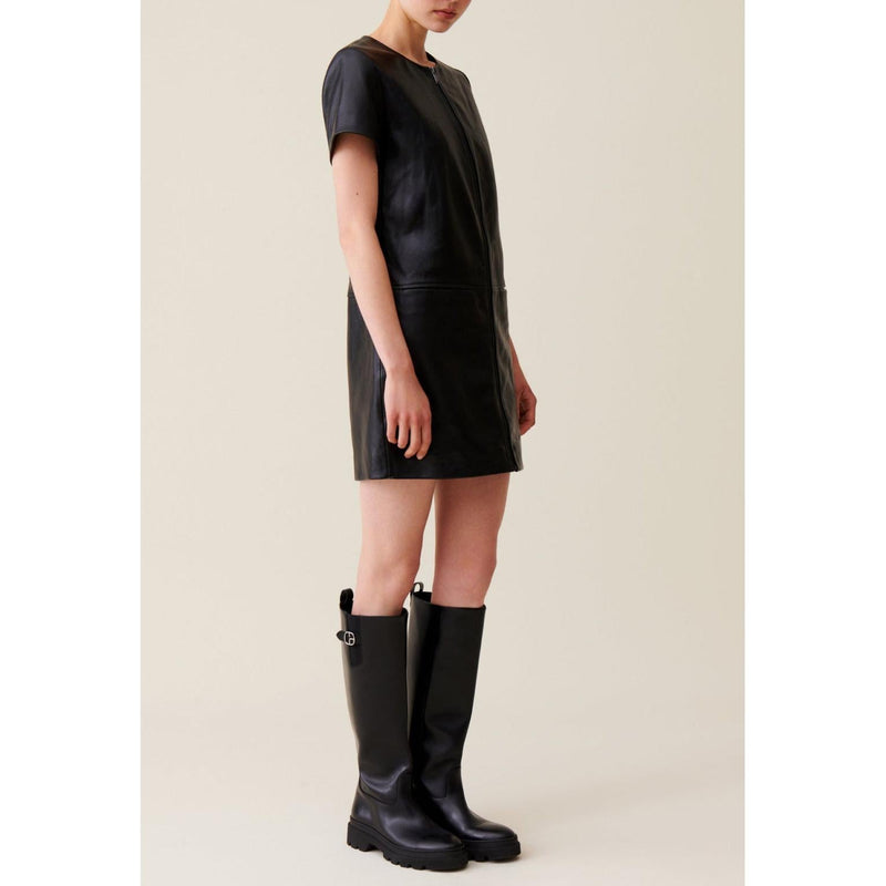 Claudie Pierlot - Robe Cuir Courte Zippée