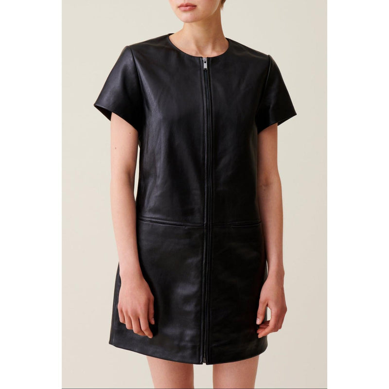 Claudie Pierlot - Robe Cuir Courte Zippée