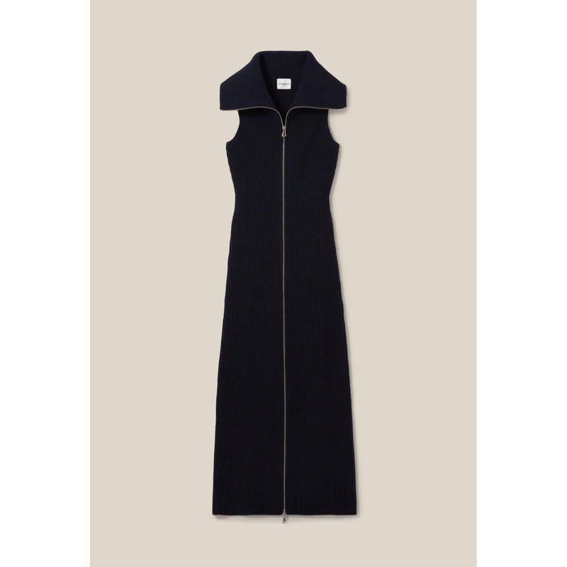 Vestido de punto con cremallera y cuello alto