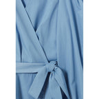 Vestido corto azul con manga globo