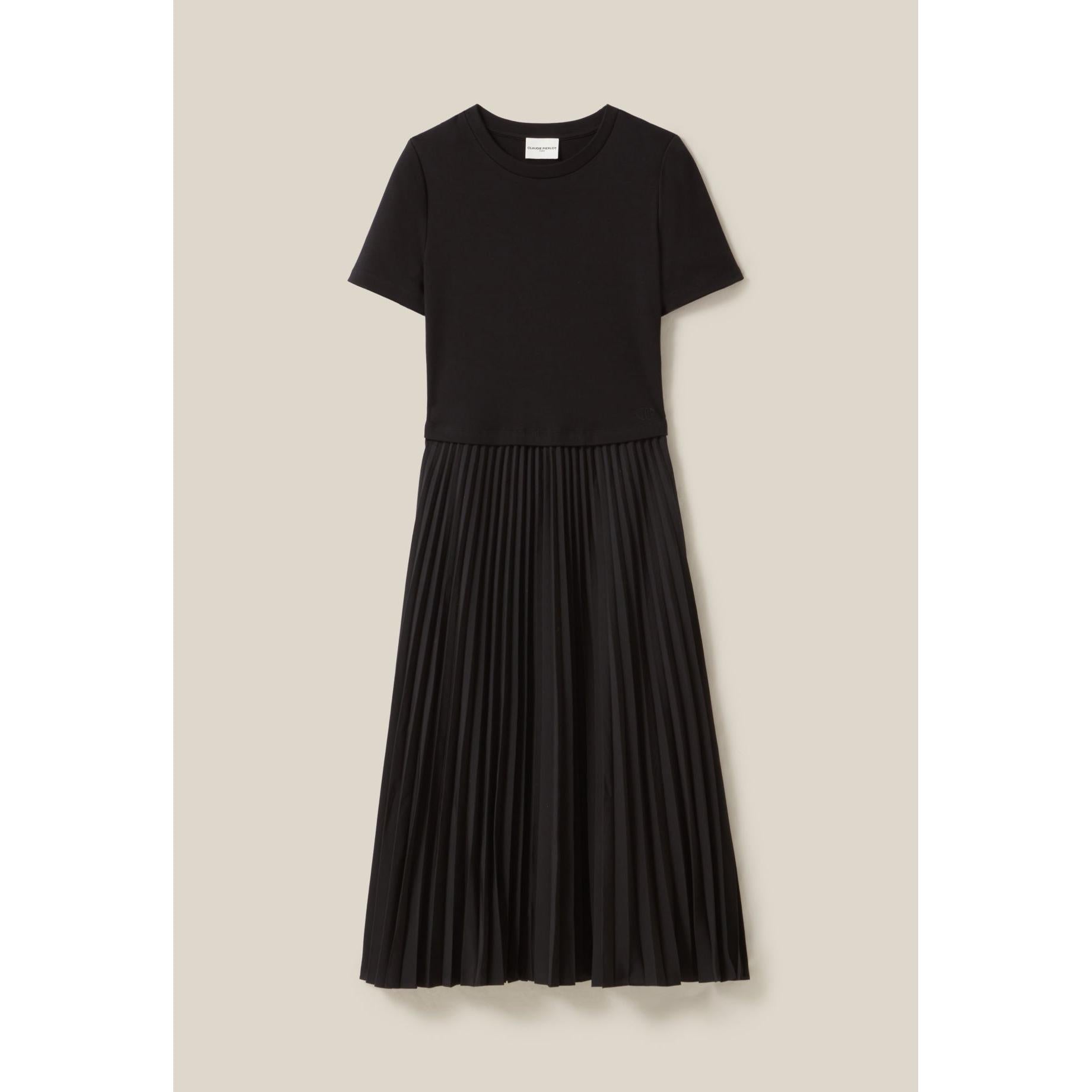 Bi-material Twist Dress