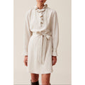 Robe Rayée Col Volanté