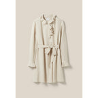Ruffled Collar Striped Dress