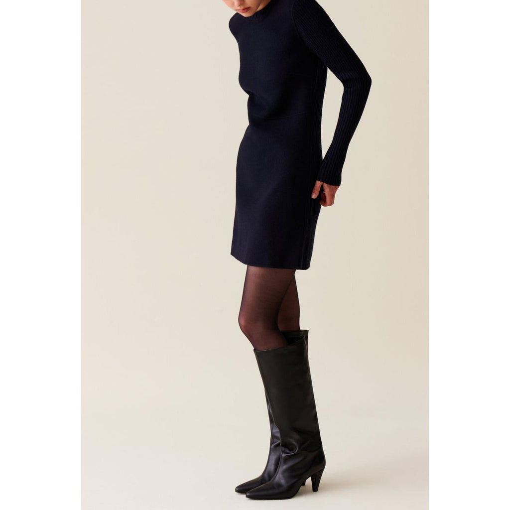 Claudie Pierlot - Short Knitted Dress with Ribbed Back