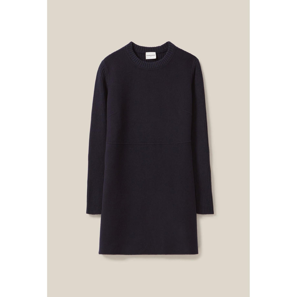 Claudie Pierlot - Short Knitted Dress with Ribbed Back
