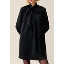 Robe Fluide Col Lavallière Noir