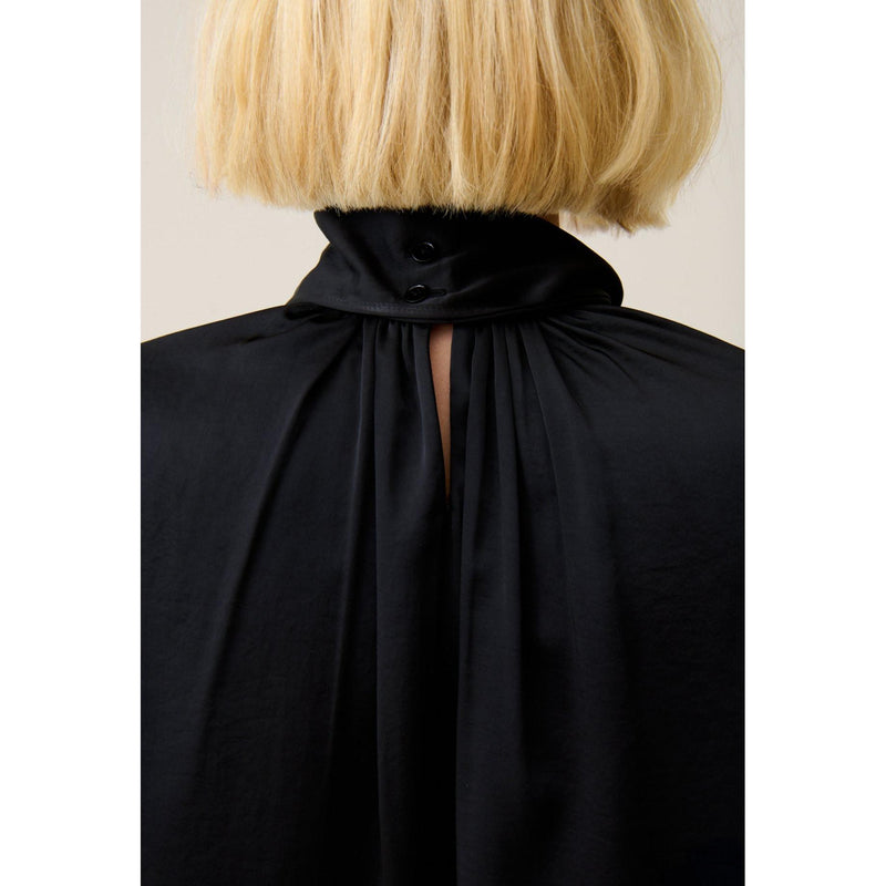 Robe Fluide Col Lavallière Noir