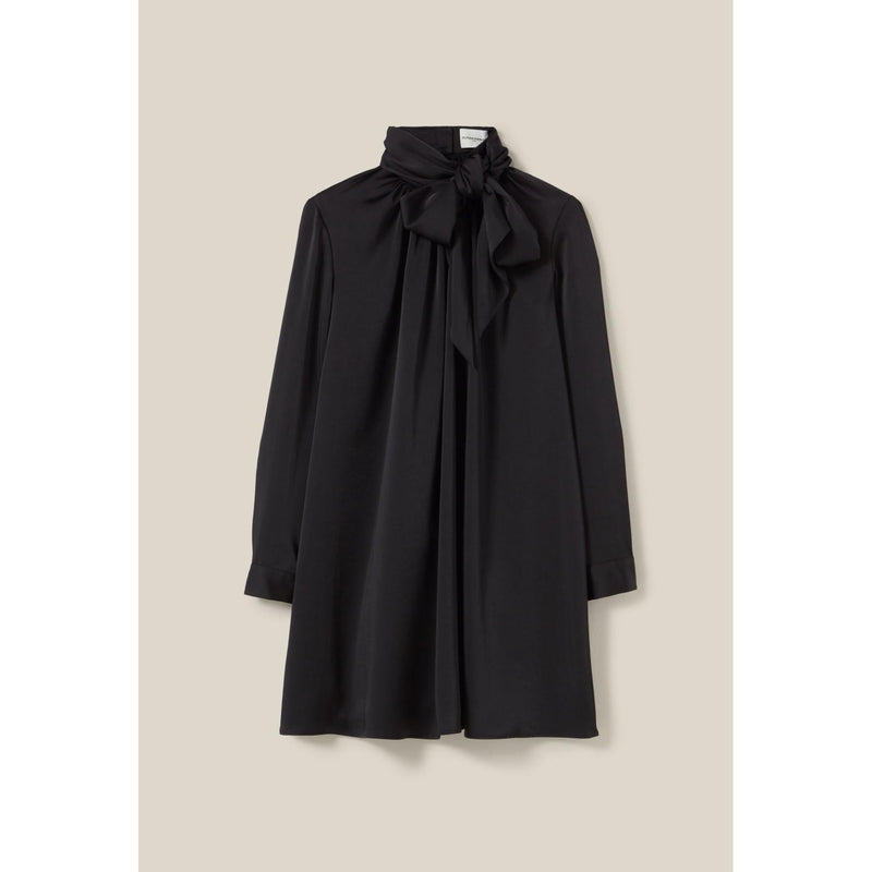 Robe Fluide Col Lavallière Noir