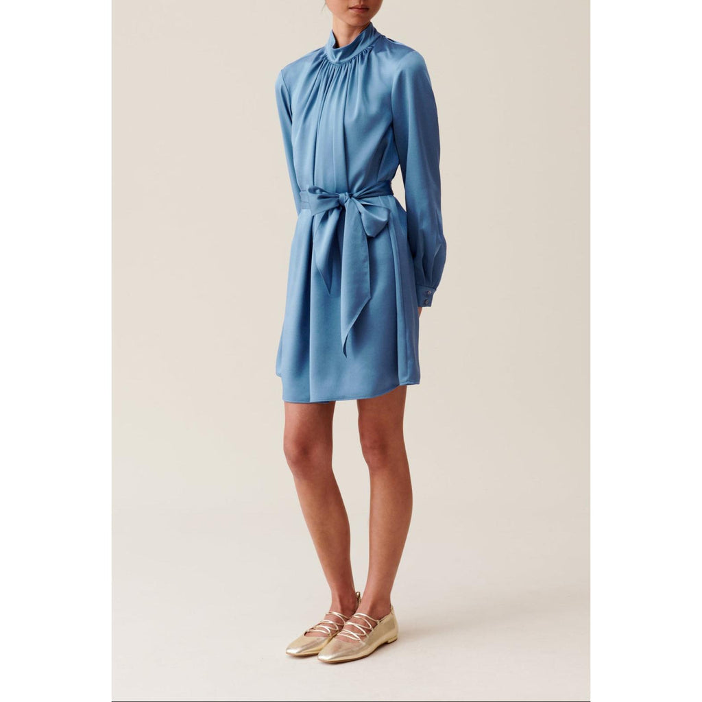 Robe Fluide Col Lavallière Noir