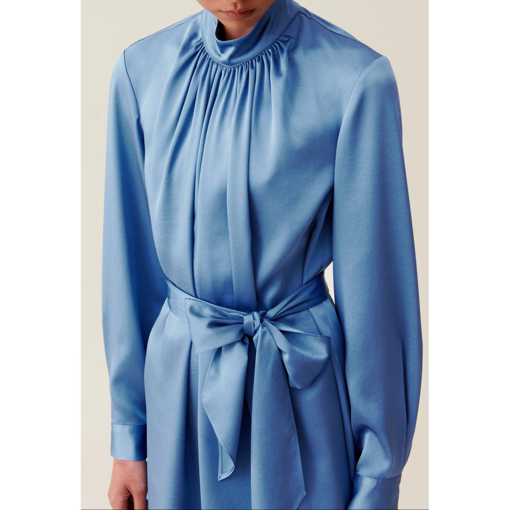 Robe Fluide Col Lavallière Noir
