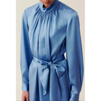 Robe Fluide Col Lavallière Noir
