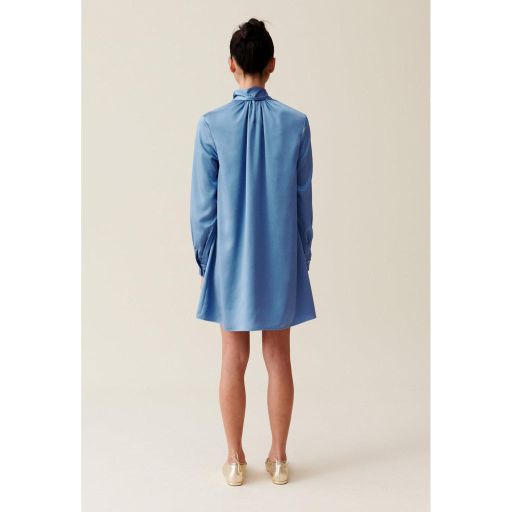 Robe Fluide Col Lavallière Noir