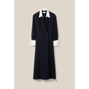 Claudie Pierlot - Robe Longue Fluide Croisée Marine