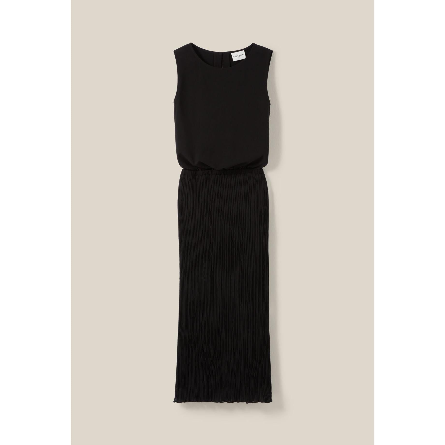 Claudie Pierlot - Robe 7/8Ème Col Rond Élastiquée