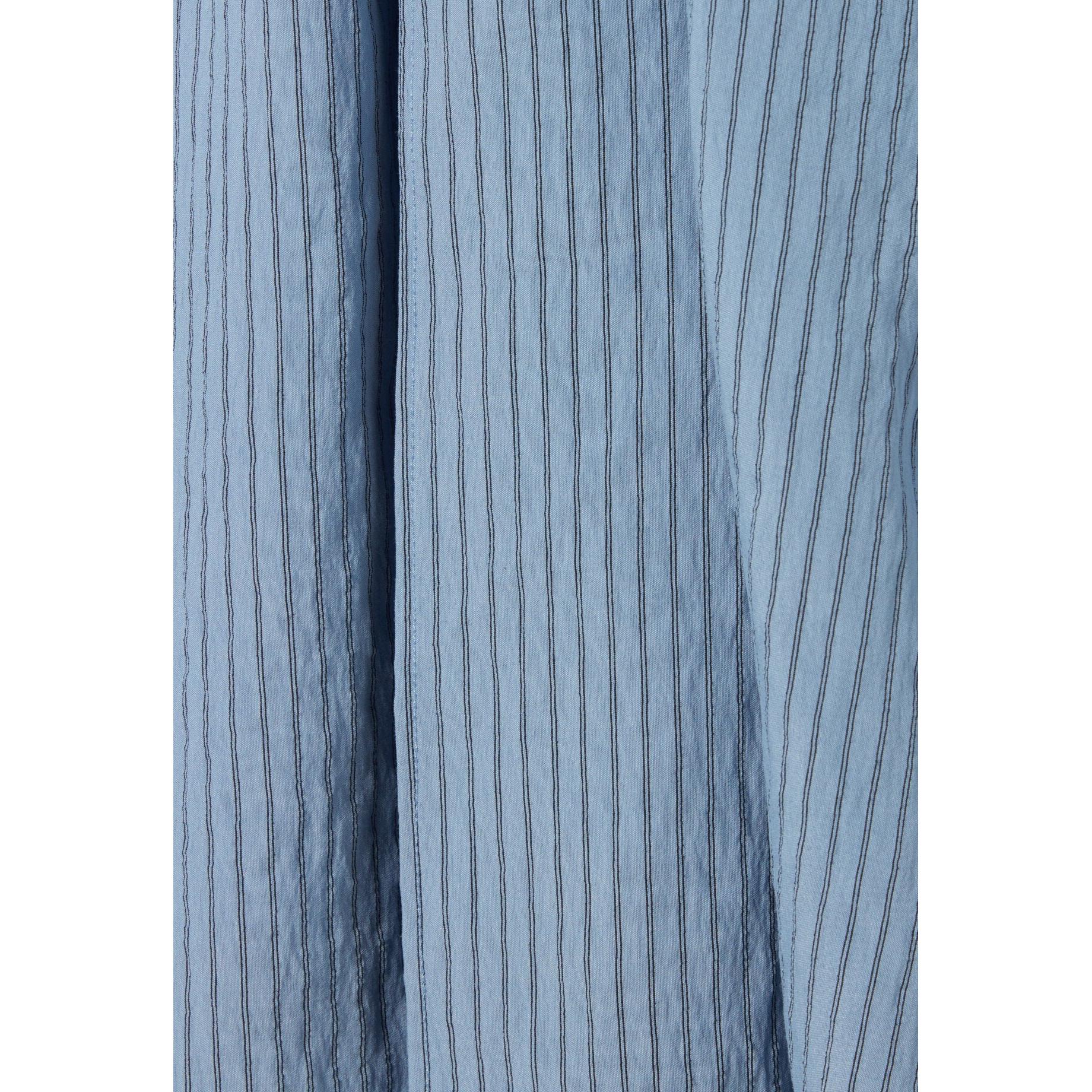 Vestido cruzado corto de rayas azules