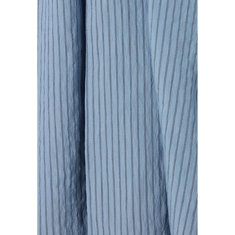 Vestido cruzado corto de rayas azules