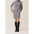 Robe Marinière Maille Col Montant