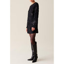 Robe Courte Noire Sequins Brodés