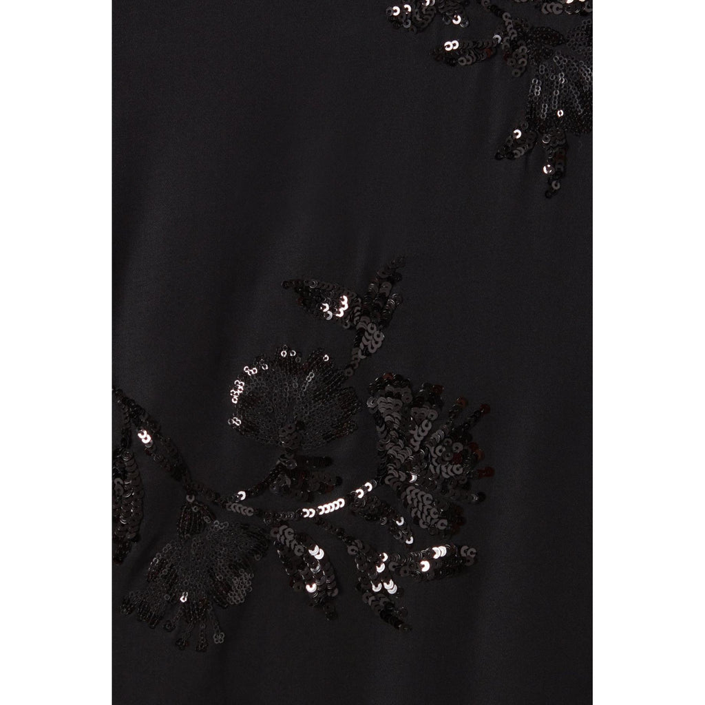 Robe Courte Noire Sequins Brodés