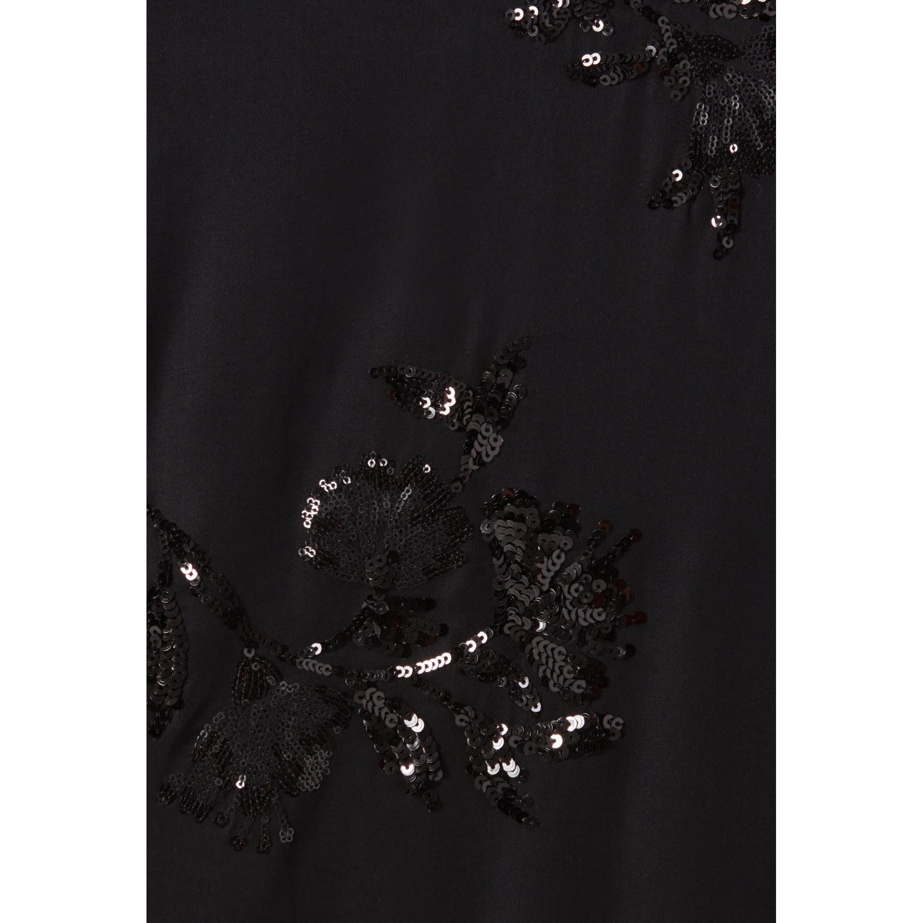 Robe Courte Noire Sequins Brodés