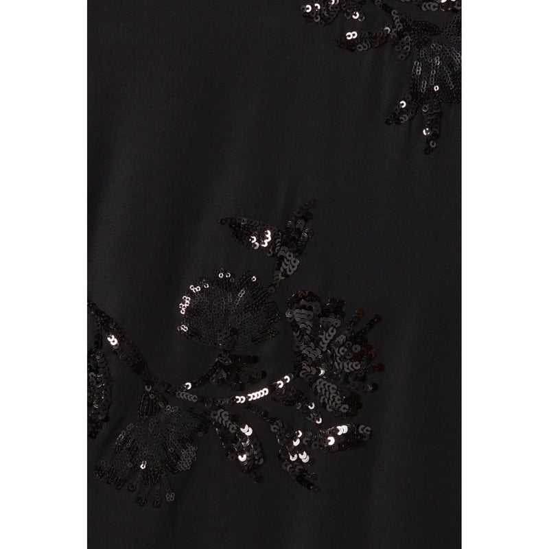 Robe Courte Noire Sequins Brodés