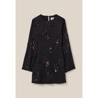Robe Courte Noire Sequins Brodés