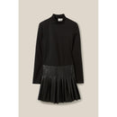 Claudie Pierlot - Vestido de cuero bimateria negro