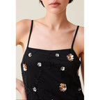 Robe Longue Fluide Sequins Brodés