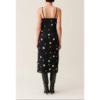 Long Fluid Dress with Embroidered Sequins