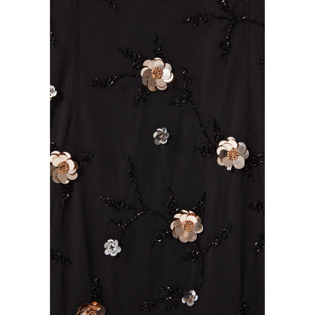 Long Fluid Dress with Embroidered Sequins