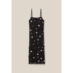Long Fluid Dress with Embroidered Sequins