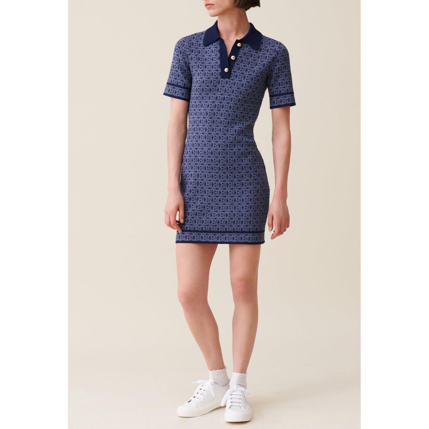 Robe Courte Monogramme Marine