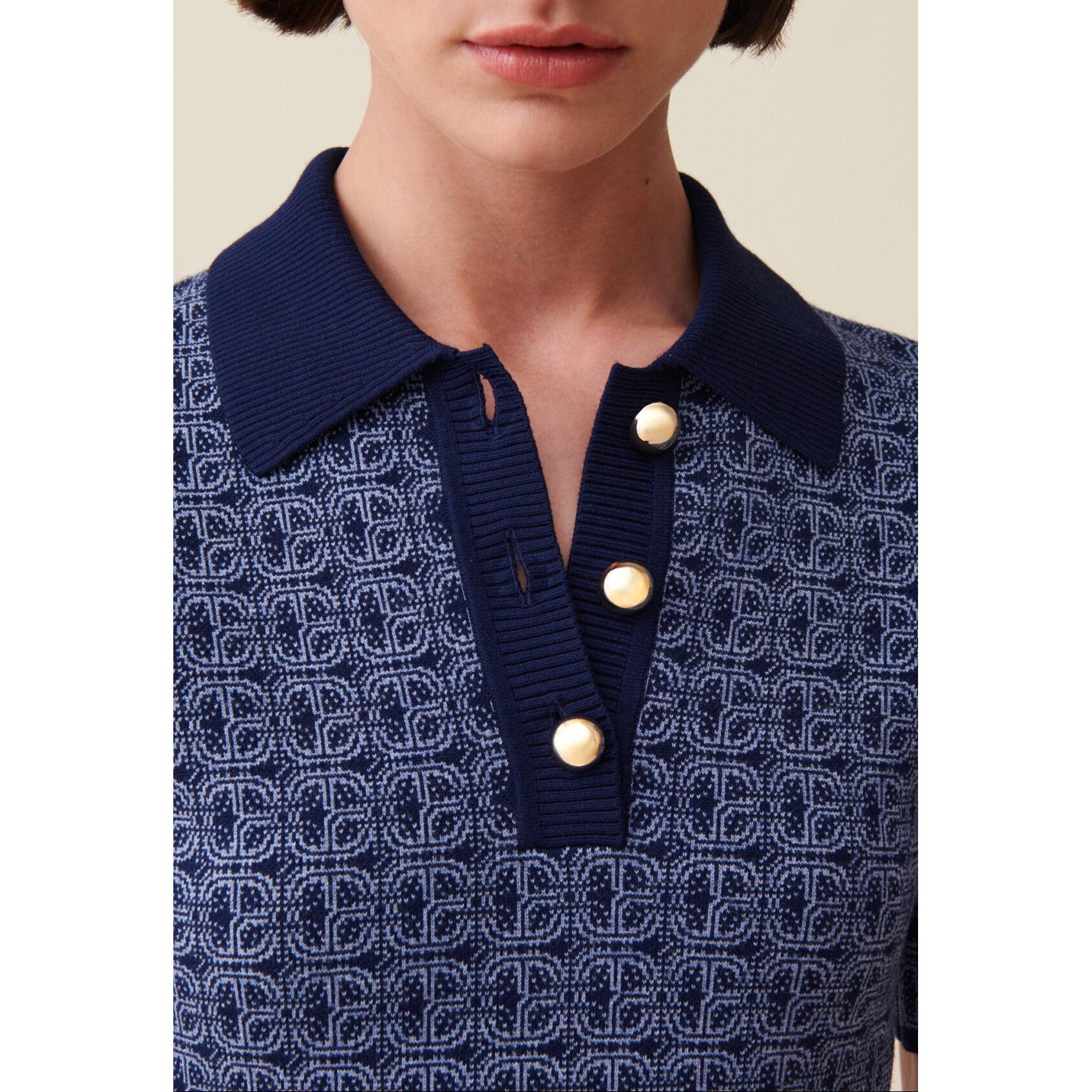 Robe Courte Monogramme Marine