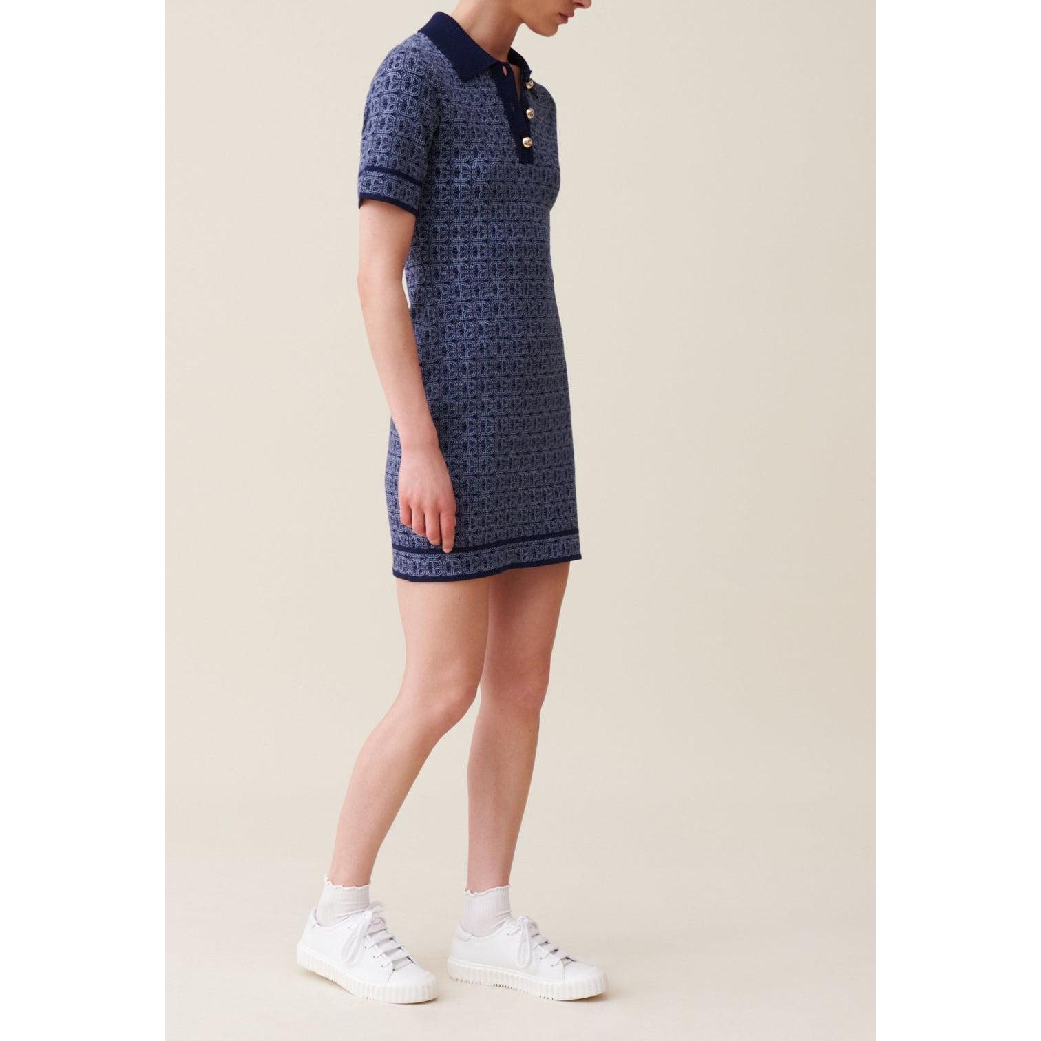 Robe Courte Monogramme Marine