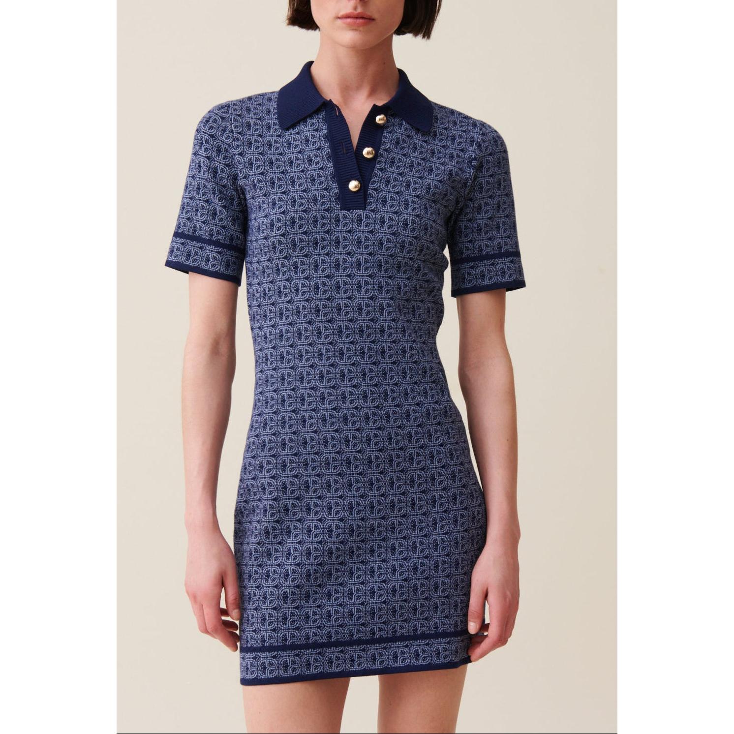 Robe Courte Monogramme Marine