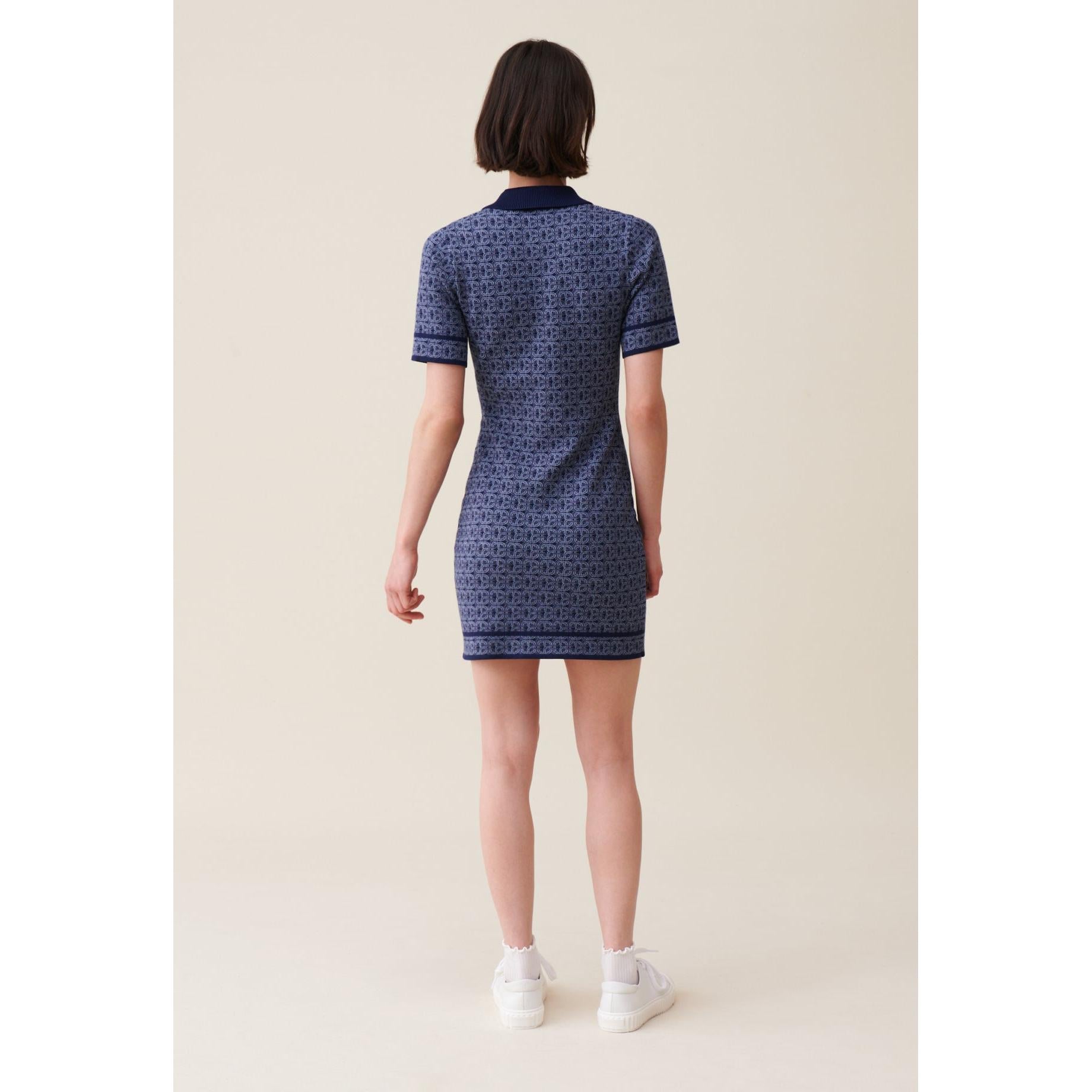 Robe Courte Monogramme Marine