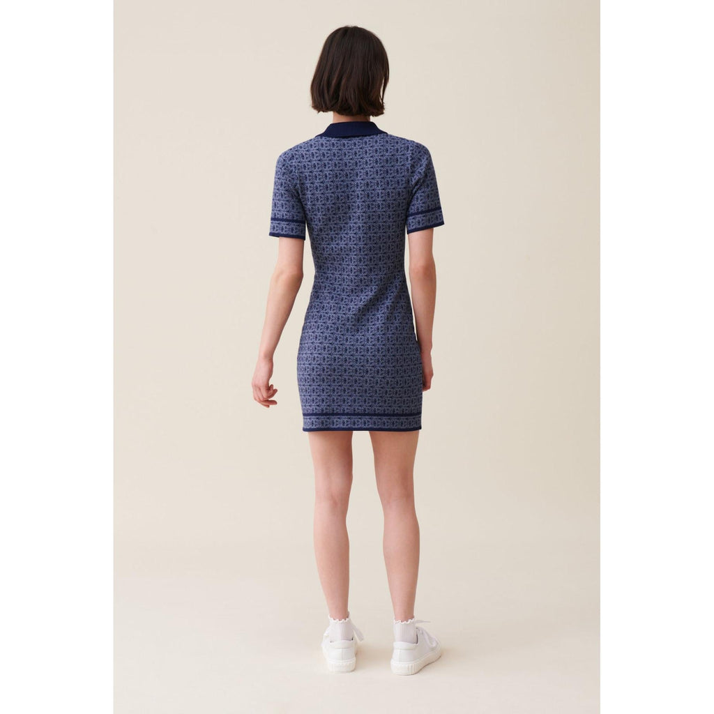 Navy Monogram Short Dress