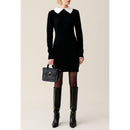 Robe Maille Noir Col Amovible