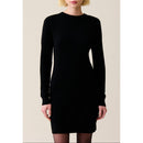 Robe Maille Noir Col Amovible