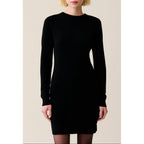 Black Knitted Dress with Removable Collar