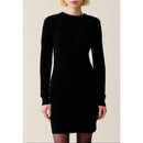 Robe Maille Noir Col Amovible
